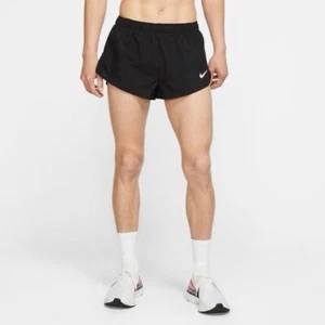 NIKE Fast 2" Dri-Fit Pantaloncini da Corsa Uomo Taglia XXL Nero Argento Riflettente - NUOVO - Foto 1 di 6