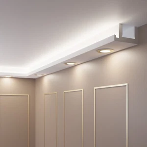 Moldura de Estuco para Iluminación Indirecta LED OL-52 Perfil Techo - 30 Metros - Imagen 1 de 3