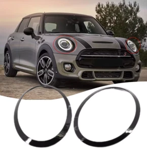 Für Mini Cooper F55 F56 F57 Scheinwerferblenden De-Chrom Glanz Schwarz - 2 Stück - Bild 1 von 6