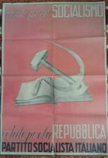 Manifesto Poster Partito Socialista Italiano storia della Repubblica