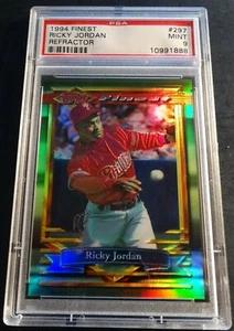 1994 RICKY JORDAN FINEST REFRACTOR #297 PSA 9 POP 4 NONE HIGHER PHILLIES (931) - Picture 1 of 1