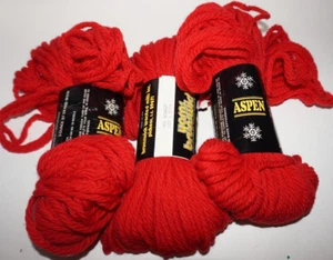 3 madejas, hilos Brunswick, "Aspen", escarlata, hilo de tejer lana virgen 100% pura - Imagen 1 de 2