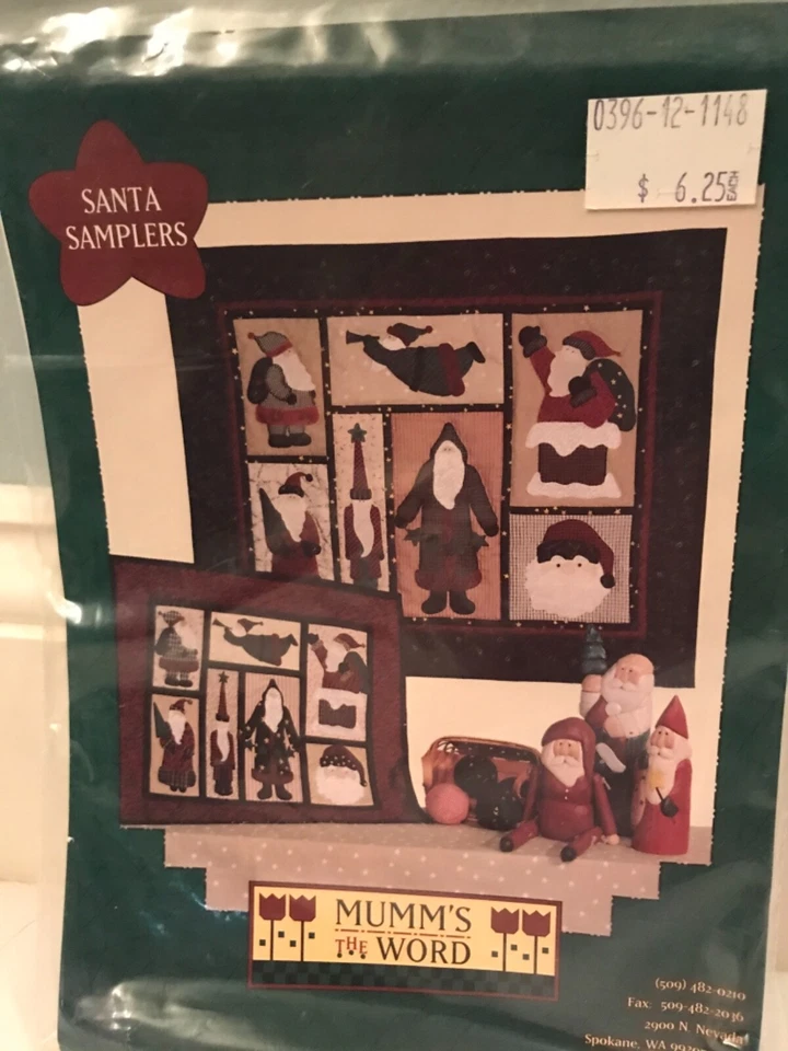 Santa Samplers Embroidery and Penstitch Applique Mumm's the Word 1993 New - Image 1 of 1