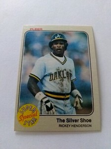 1983 Fleer Baseball The Silver Shoe-Rickey Henderson #639 HOF Set Break NM-MT