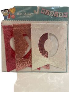 Decor Glitter Pink, Red and White xoxo Sign Banner Garland Bridal