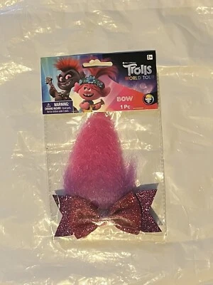 Trolls World Tour Troll moño de pelo Halloween accesorio de disfraz púrpura rosa brillante Foto 1 de 4