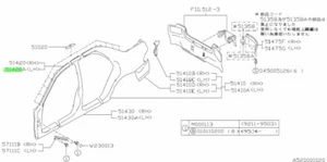 Säule komplett - vorne, außen links für: Subaru Impreza GC8 GF8 WRX STI 98-00 - Bild 1 von 1