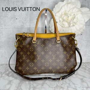 Authentic Louis Vuitton Monogram Pallas MM 2 Way Bag Hand Bag M40929 From Japan - Picture 1 of 12
