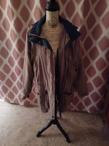 Vintage Braetan authentische Outwear lange Jacke/Mantel beige grün - Bild 1 von 5