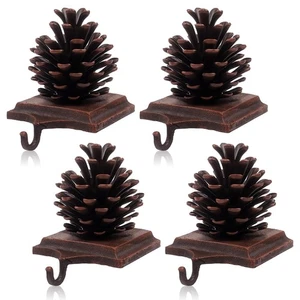 Juego de 4 soportes para medias de Navidad PineCones con stock marrón retro antideslizante... - Imagen 1 de 7