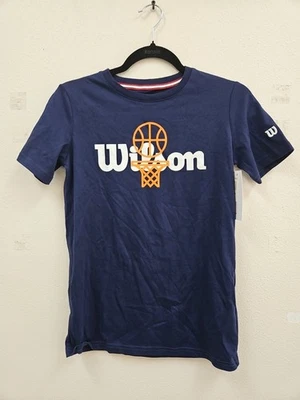 Camiseta de baloncesto Wilson para niños con logotipo con aro de baloncesto. Grande Juvenil Nuevo Con Etiqueta Foto 1 de 4