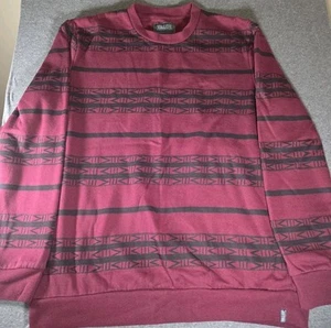 Volcom Shirt Mens Maroon/Black Striped Long  sleeve sweatshirt sz lg - Picture 1 of 8