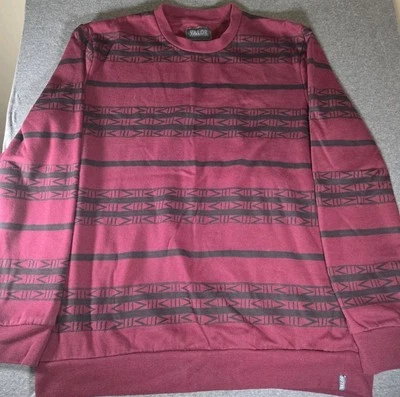 Volcom Shirt Mens Maroon/Black Striped Long  sleeve sweatshirt sz lg - Image 1 of 4