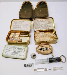 Vintage Davis Snake Bite Kit First Aid Early Military Issue With Belt Pouch Army - Picture 1 of 19