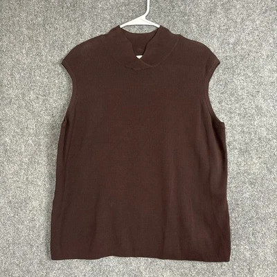 Blusa Top Coldwater Creek Mujer Talla 2X Marrón Chocolate Mezcla Seda Cápsula Foto 1 de 4