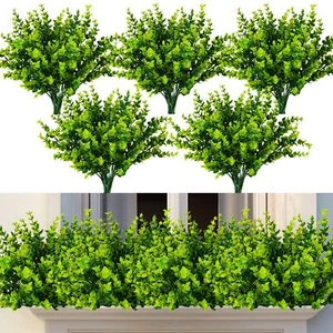 20 Bundles Artificial Plants Outdoor Fake Boxwood Shrubs Grass for Pot Garden... - Picture 1 of 6