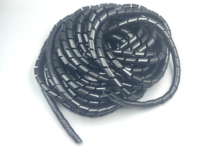 1/2" (12mm) Dia x 20 ft long Spiral Cable protective wrap sheath 20mil black - Image 1 of 4