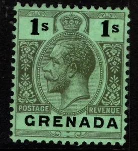 Grenada 1921 1923 1932 King George V 1/- One Shilling SG128 Mint - Foto 1 di 1