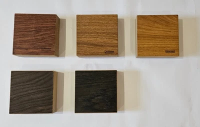 5 x Oak Dinesen Sample Finish (Oil umbra 2k, natural 2k, graphite, colored clay) - Image 1 of 2