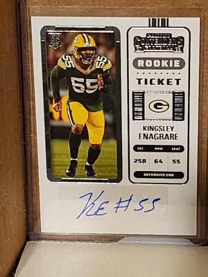 Kingsley Enagbare 2022 Contenders Rookie Ticket Autograph Green Bay Packers F - Image 1 of 2