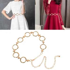 Women Ladies Girls Metal Gold Waist Chain Belt Bridal Wedding Party Fashion .NS - Picture 1 of 10