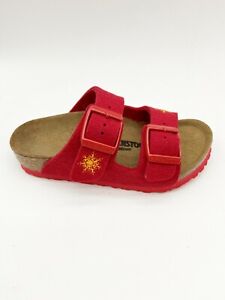 Birkenstock Arizona Kids Snow Stars Red Slide Sandals US 8 Narrow Fit