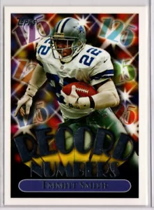 Números récord de fútbol americano Topps 1999 Emmitt Smith insertar vaqueros - Imagen 1 de 1