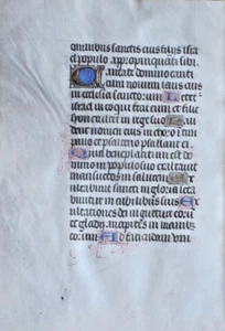 Medieval illuminated BoH ms. lf.Latin,7 gold,8 blue initials,France,ca.1460 - Picture 1 of 2