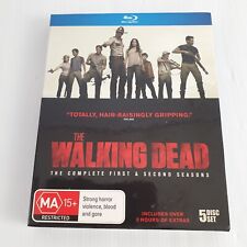 THE WALKING DEAD THE COMPLETE FIRST AND SECOND SEASON BLU-RAY 5 disc set fr D14