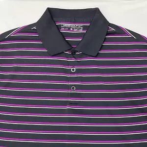 Nike Golf Dri-Fit Striped Polo Shirt Size Small Men's Pink Black Polyester - Picture 1 of 8