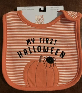 Carter's Baby 'My First Halloween' Pumpkin & Spider Teething Bib - Picture 1 of 2