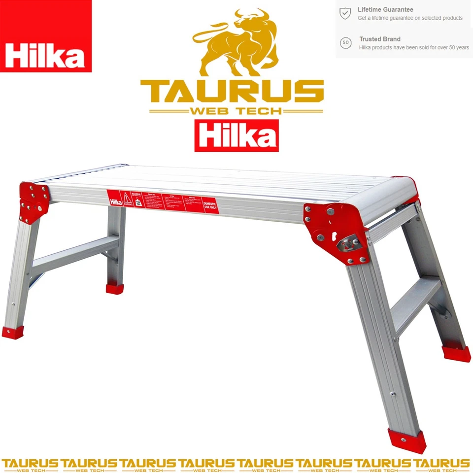 HILKA-TOOLS HILKA Aluminium Work Platform Folding Legs Anti-Skid Non Slip Locking Hinges UK