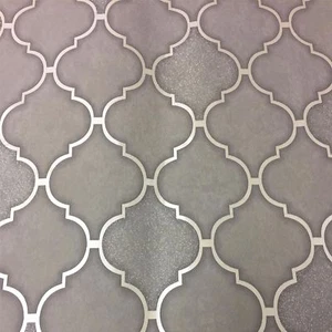 Charcoal Trellis Tile Wallpaper Embossed Vinyl Glitter Kitchen & Bathroom Holden - Picture 1 of 4