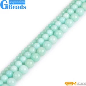 Sky Blue Jade Gemstone Round Beads - 15" Strand 4mm 6mm - Diy Jewelry Making - Picture 1 of 29