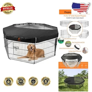Lightweight 32-Inch Dog Playpen Cover - Mesh Design with Adhesive Fasteners - Picture 1 of 9