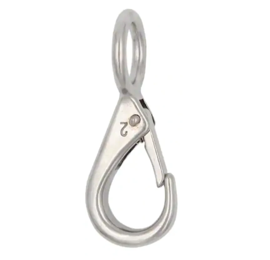 Everbilt 13/16 in. x 3-3/16 in. Stainless Steel Round Fixed Eye Snap Hook Marine - Image 1 of 1