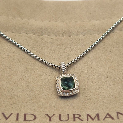 Collar Colgante David Yurman Pequeño Albión con Prasiolita y Diamantes 17" Foto 1 de 4