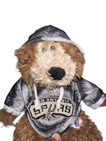 San Antonio Spurs  Hoodie Brown Teddy Bear Plush 2010 13" Collectible Official Cover