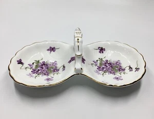 Hammersley Victorian Violets 9" Sweet Meat Candy Dish Bone China England - Picture 1 of 6