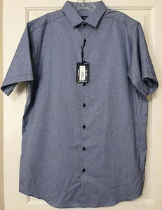 NWT Hart Schaffner Marx XLT dk navy short sleeve button up shirt mens $99 - Picture 1 of 8