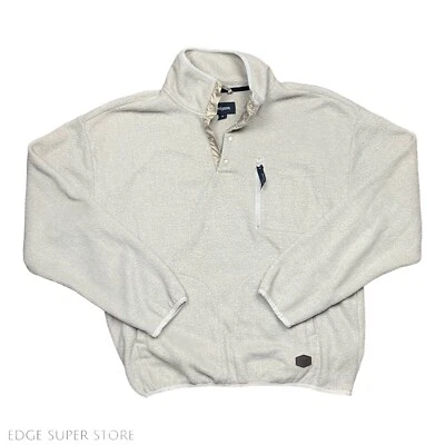Brixton Light Beige Fleece Pullover Long Sleeve Sweater Jacket Size Small - Image 1 of 4