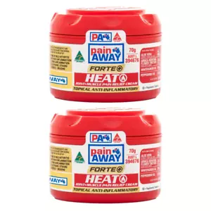 2 x Pain Away Heat Pain Relief Cream - Relief & Recovery Of Joints & Muscles 70g - Picture 1 of 9