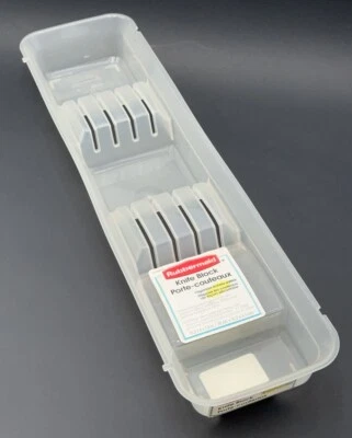 Vintage Rubbermaid Knife Block Holder 2992 Clear Plastic Cutlery Tray USA Made - Image 1 of 4