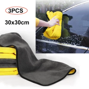 Auto 3Pack 800 GSM 30x30cm Mikrofasertuch Poliertuch Trockentuch Microfaser - Picture 1 of 23