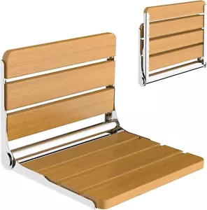 Duschsitz klappbar Wandmontage Duschklappsitz Duschhocker Holz Duschstuhl 180kg - Bild 1 von 15