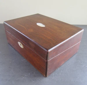 Antique Mahogany Writing Slope Box - Picture 1 of 13