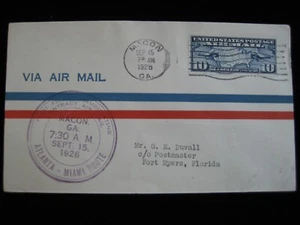 USA 1926 First Flight Cover - Atlanta to Miami Route - Picture 1 of 4