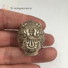 Chinese old antique Tibetan silver handmade Luck tiger 19mm ring collection to