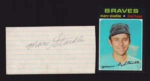 Marv Staehle ( Debut 1964 ) WHX MONT ATL SIGNED AUTOGRAPH AUTO CUT 3x5 INDEX COA - Afbeelding 1 van 1
