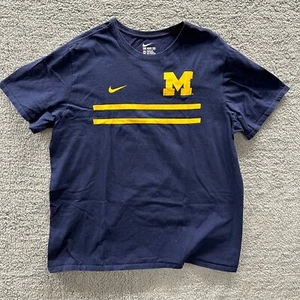 Men’s Nike Michigan Wolverines T Shirt  Size XXL Navy Blue Logo - Picture 1 of 5